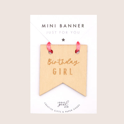 Birthday girl wooden mini banner