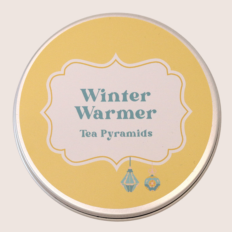 Winter Warmer Chai Tea Pyramids in round metal tin