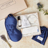 Perfect night's sleep letterbox gift set containing silk eye mask, tealights, bath salts, aromatherapy oil and lavender pouch