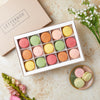 Fifteen colourful macarons in a letterbox-friendly gift set