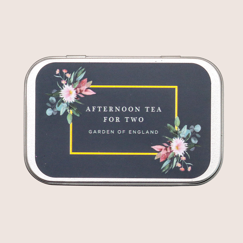 Afternoon tea for two tin containing garden of england celebration tea