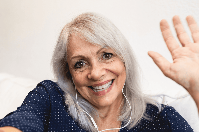 A woman recording their personalised voice gift message