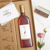 Rose Wine Letterbox Gift with Happy Birthday greetings card