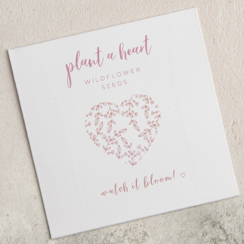 'Plant a heart' wildflower seed paper gift