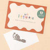 'hello little one' baby's hand & footprint kit in red scallop-edged envelope