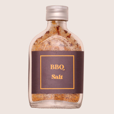 BBQ chili salt in glass bottle