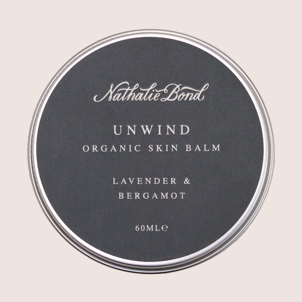 Unwind organic lavender & bergamot skin balm in 60ml tin