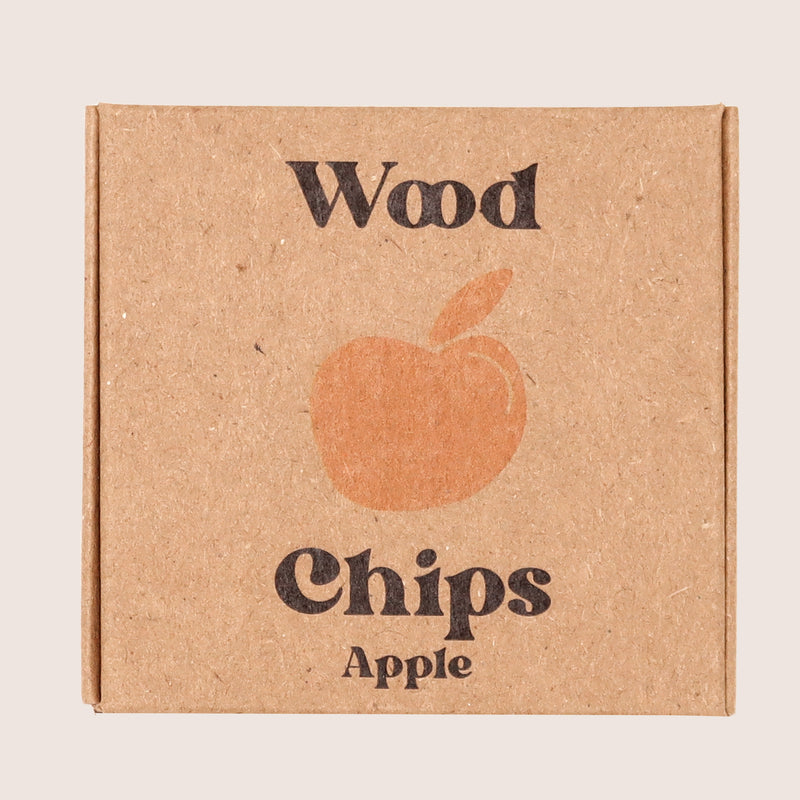 Apple wood chips for BBQ in kraft cardboard box